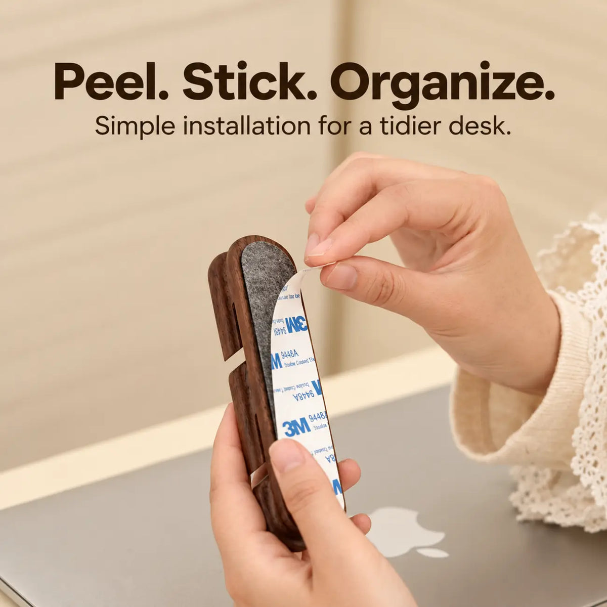 Black Walnut Cable Organizer for Desk