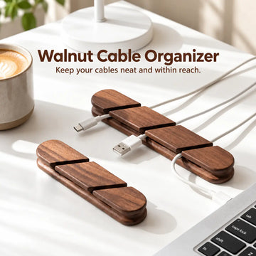 RUIZUO black walnut desktop cable organizer in two- and three-slot sizes