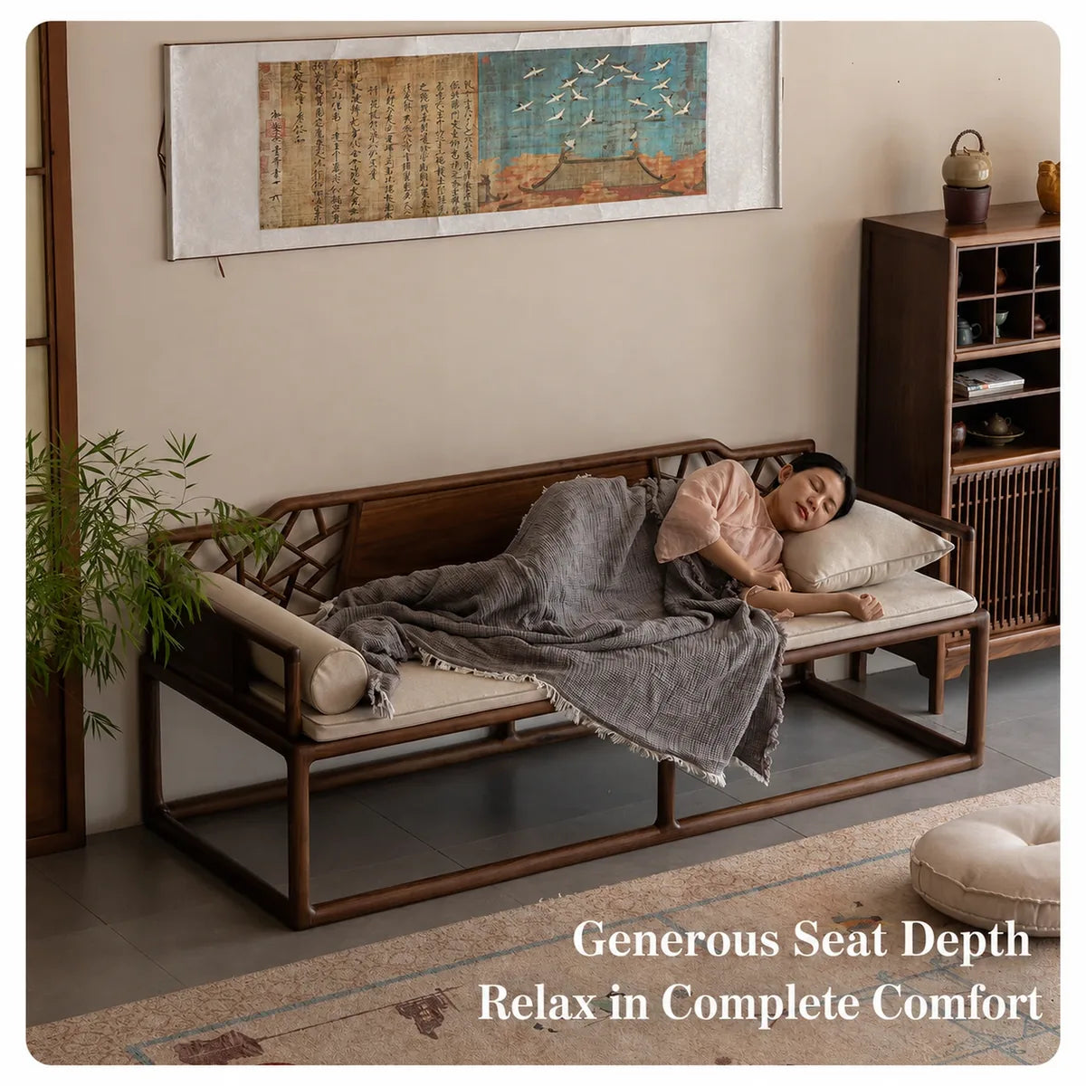 Generous 800 mm seat depth for lounging