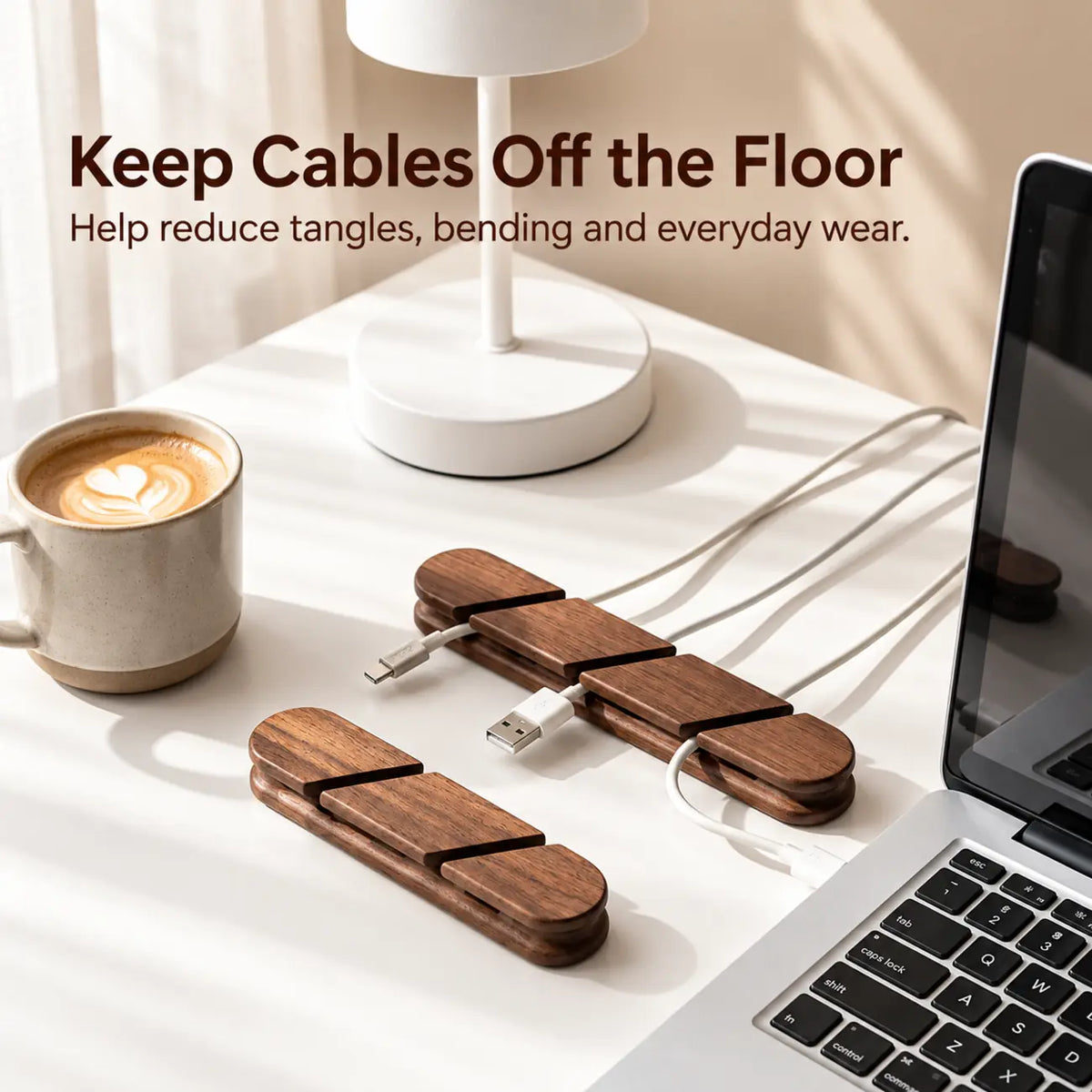 Black Walnut Cable Organizer for Desk