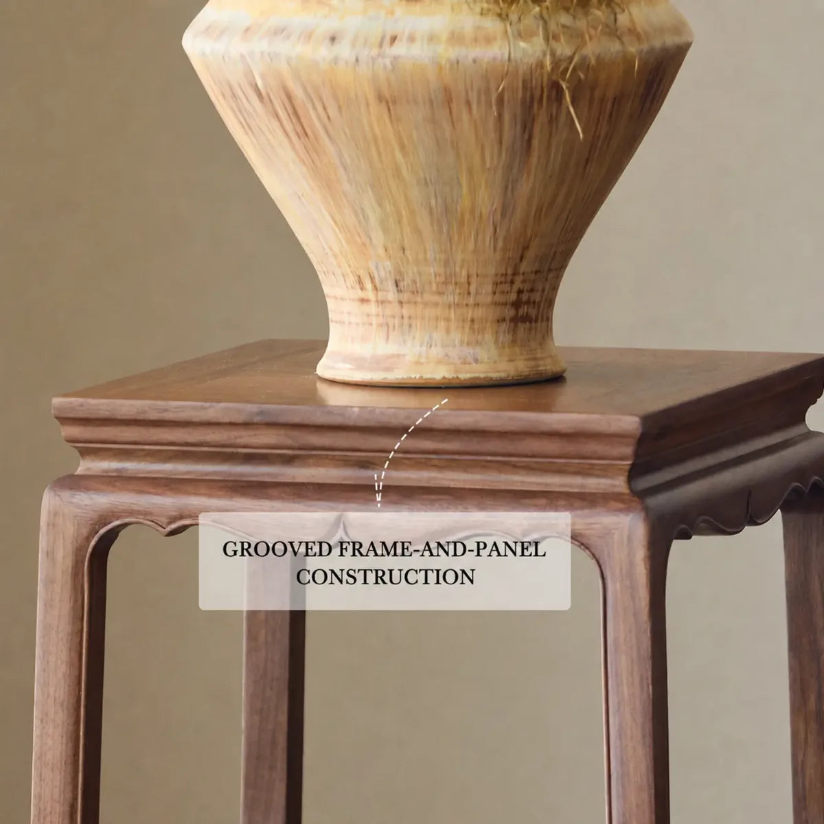 Grooved frame-and-panel construction detail