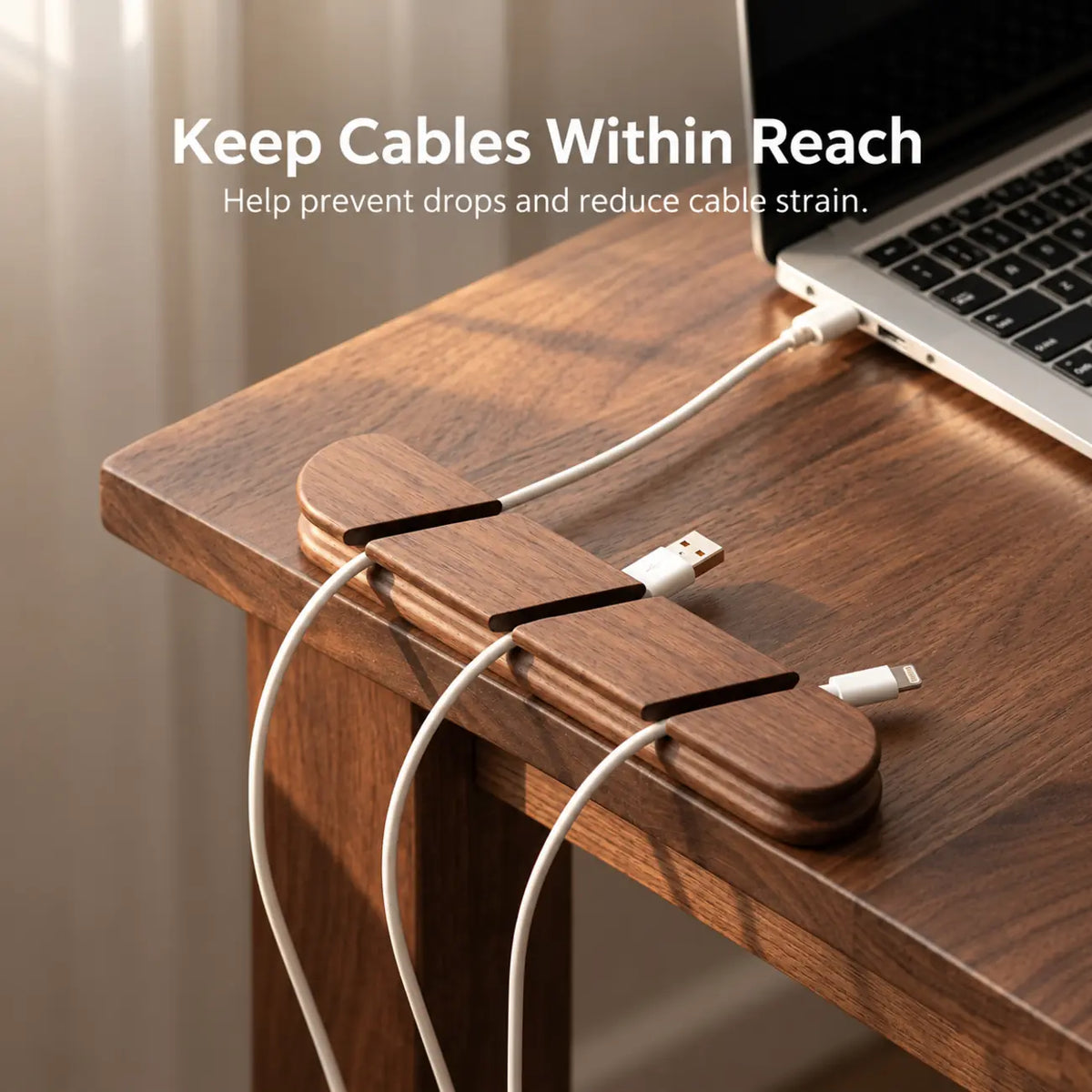 Black Walnut Cable Organizer for Desk
