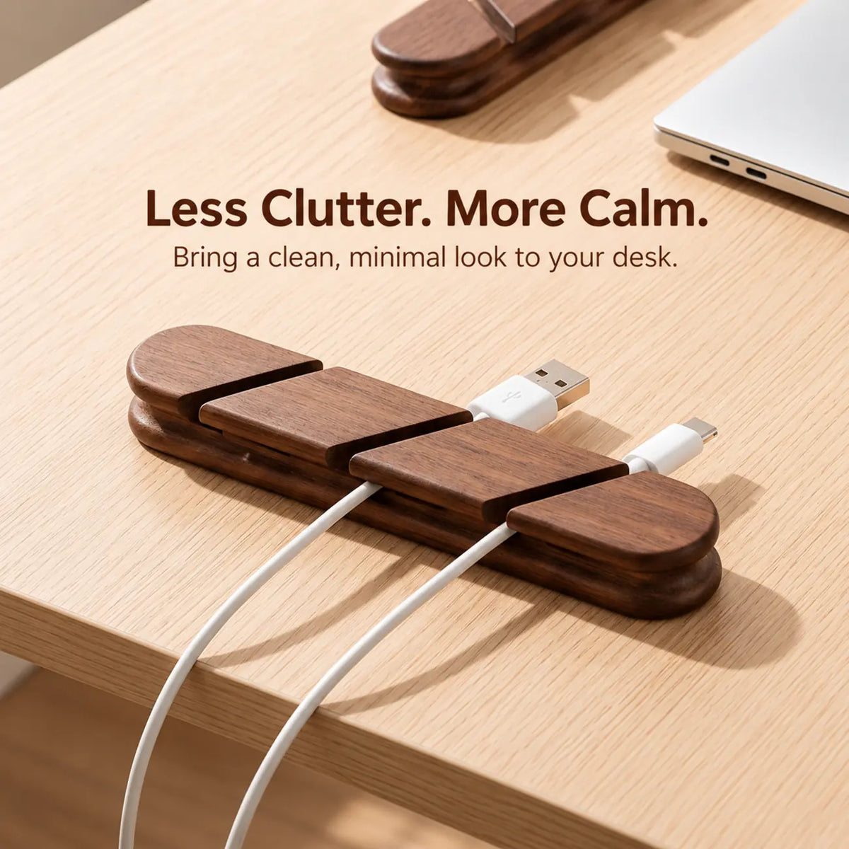 Black Walnut Cable Organizer for Desk