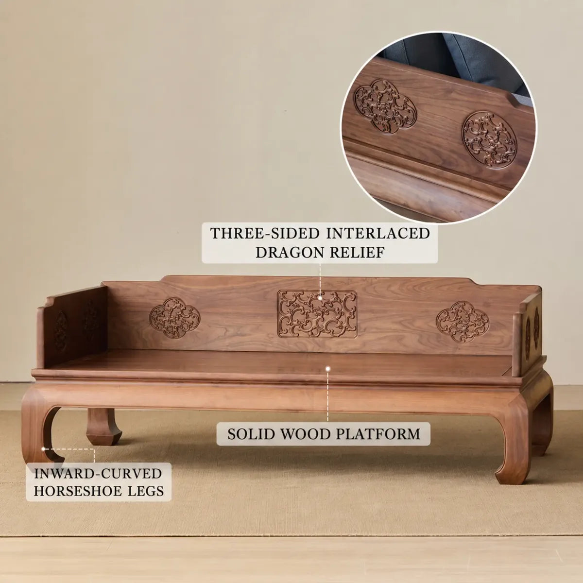 Solid wood platform and structural features