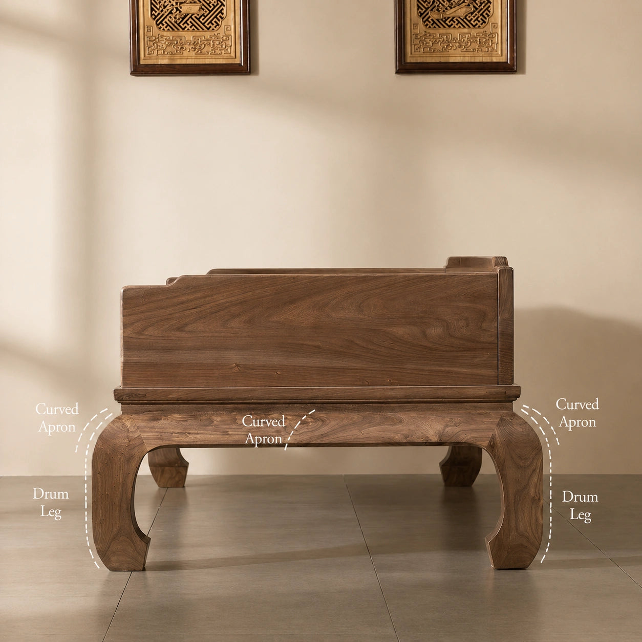 Solid Black Walnut Luohan Daybed
