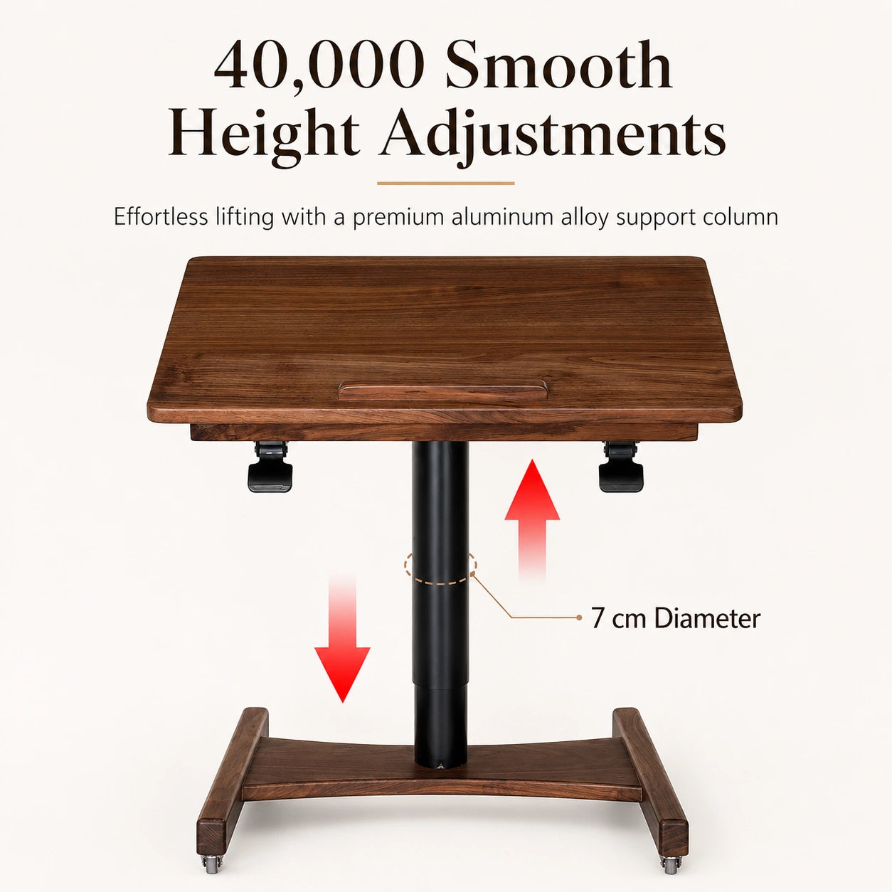 Yanshan Solid Walnut Height-Adjustable Desk
