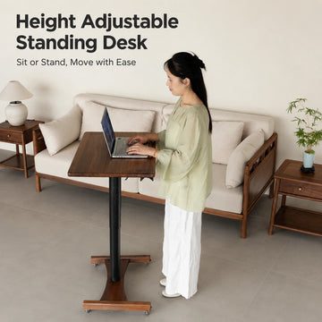 Yanshan Solid Walnut Height-Adjustable Desk