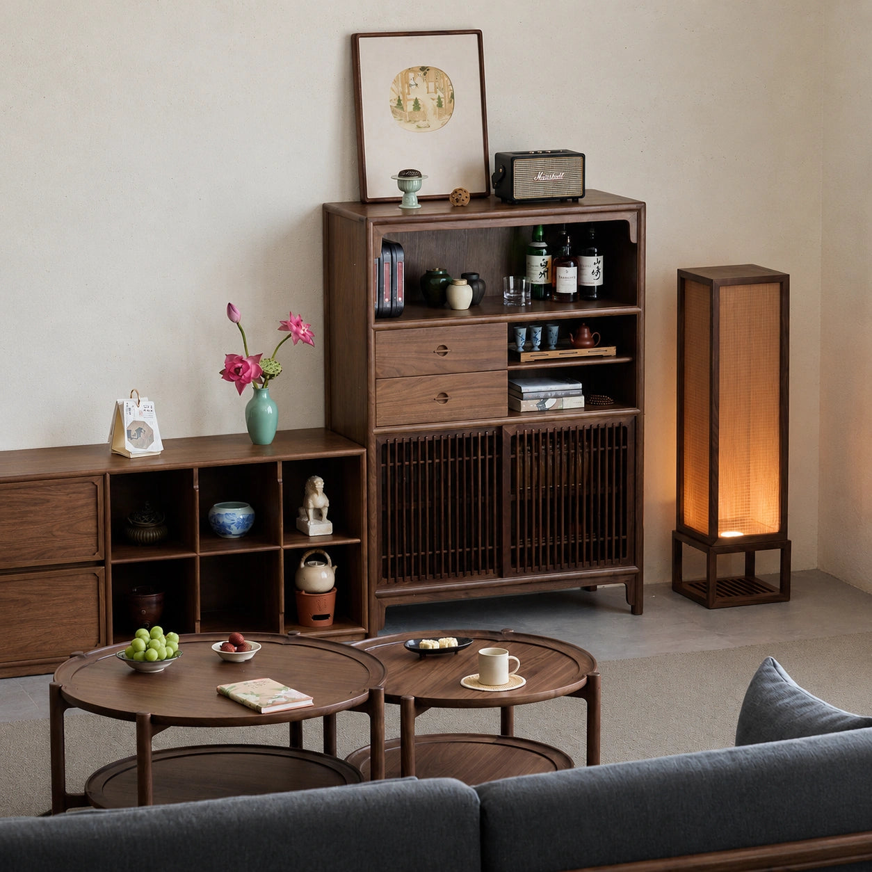 Hill Solid Black Walnut Storage Cabinet