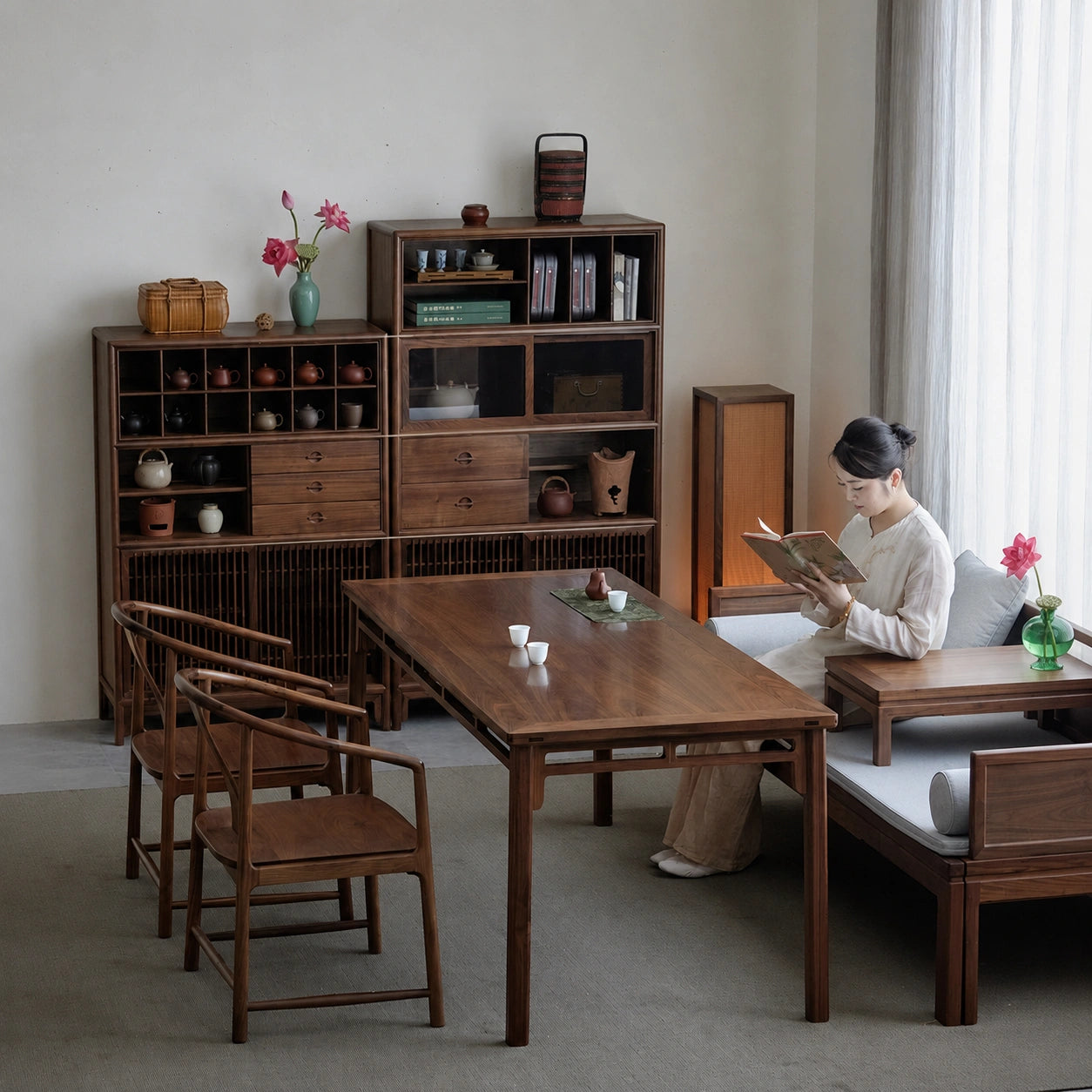Hill Solid Black Walnut Storage Cabinet