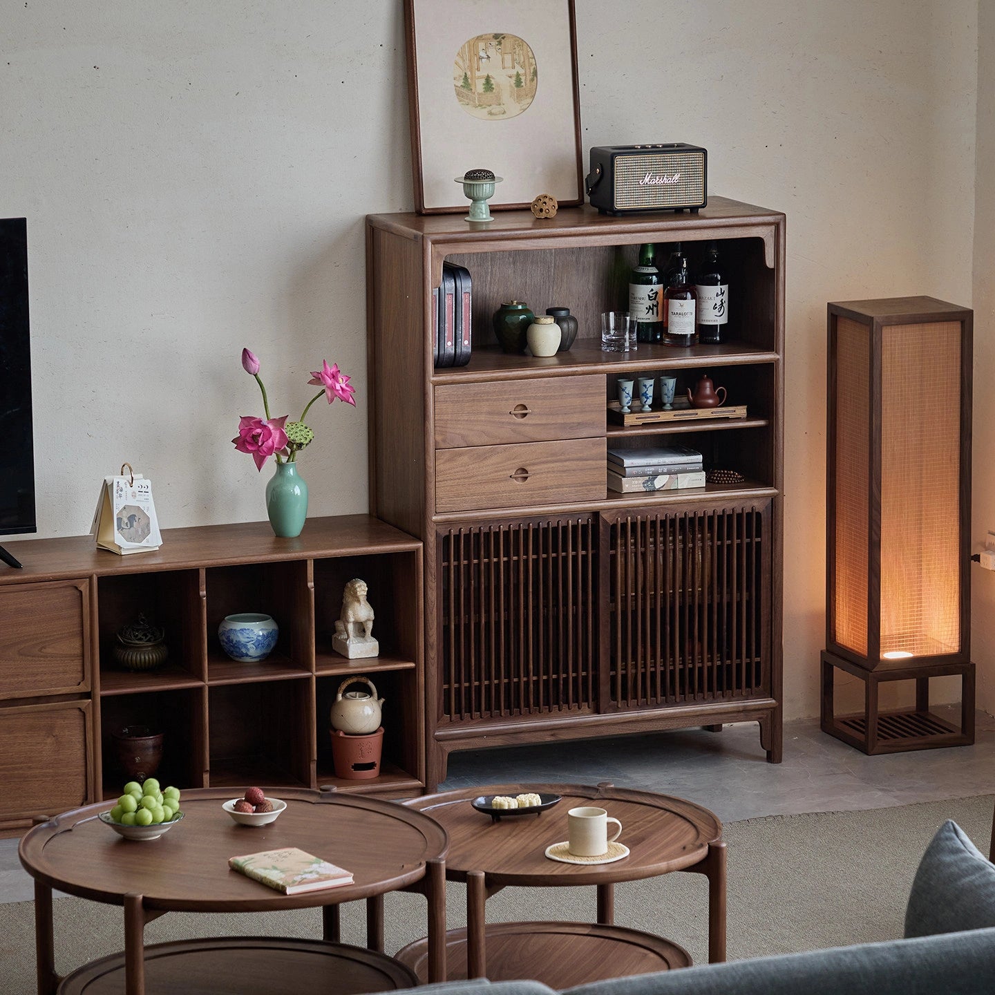 Hill Solid Black Walnut Storage Cabinet