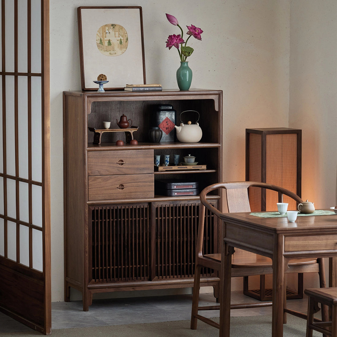 Hill Solid Black Walnut Storage Cabinet