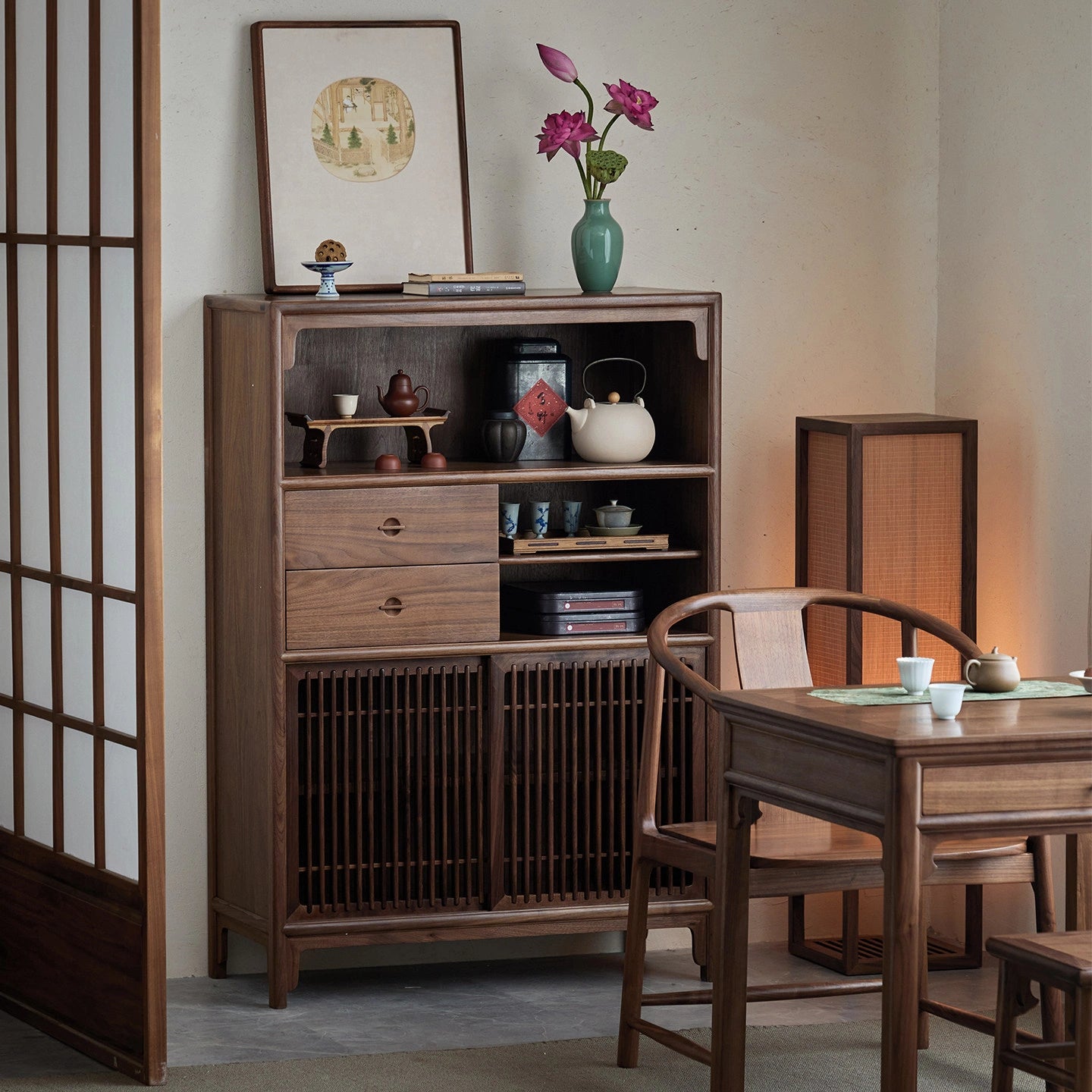 Hill Solid Black Walnut Storage Cabinet