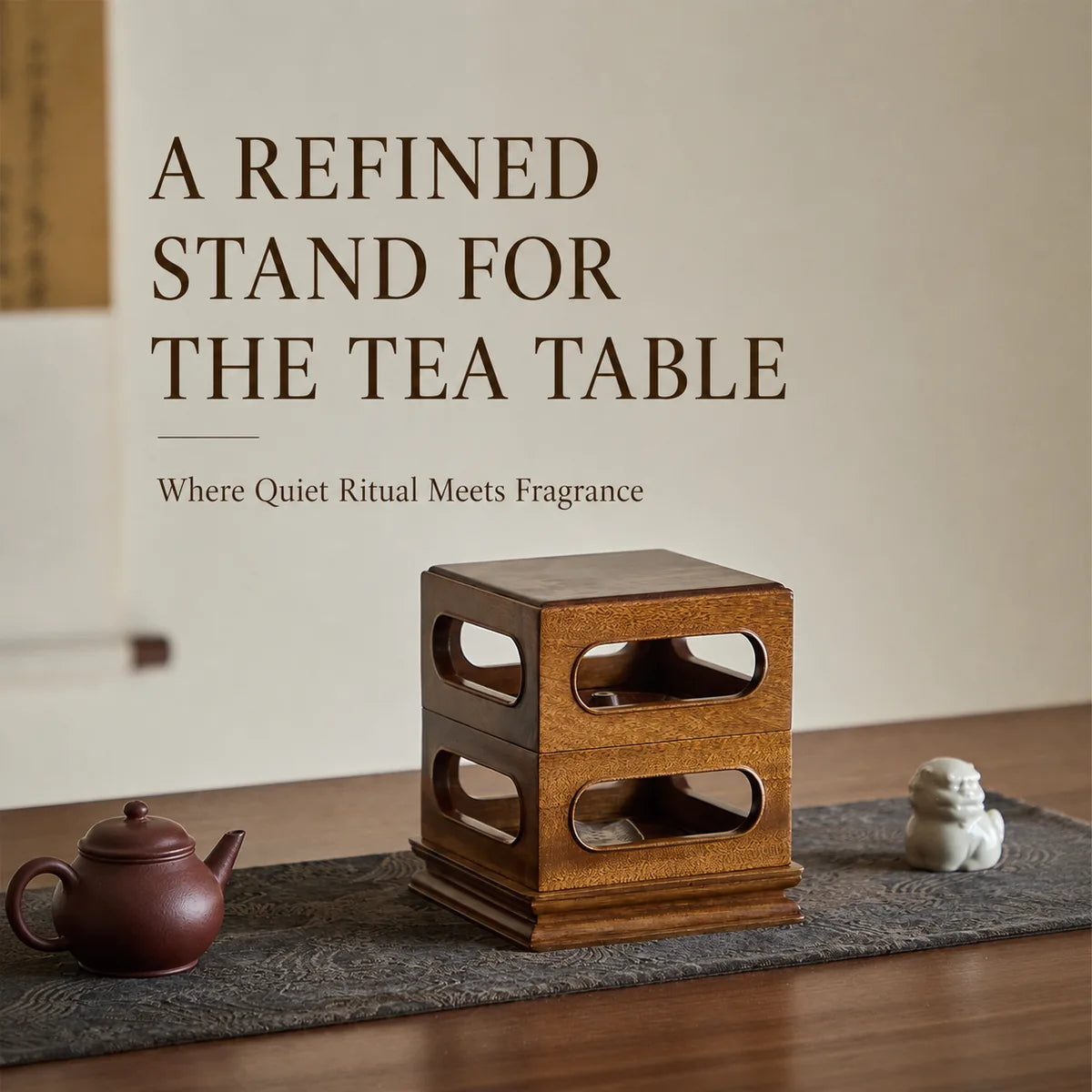 Golden Phoebe stand on a tea table