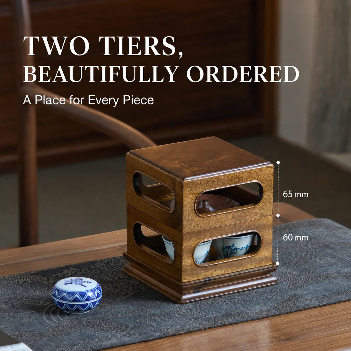 Two-tier teaware storage capacity