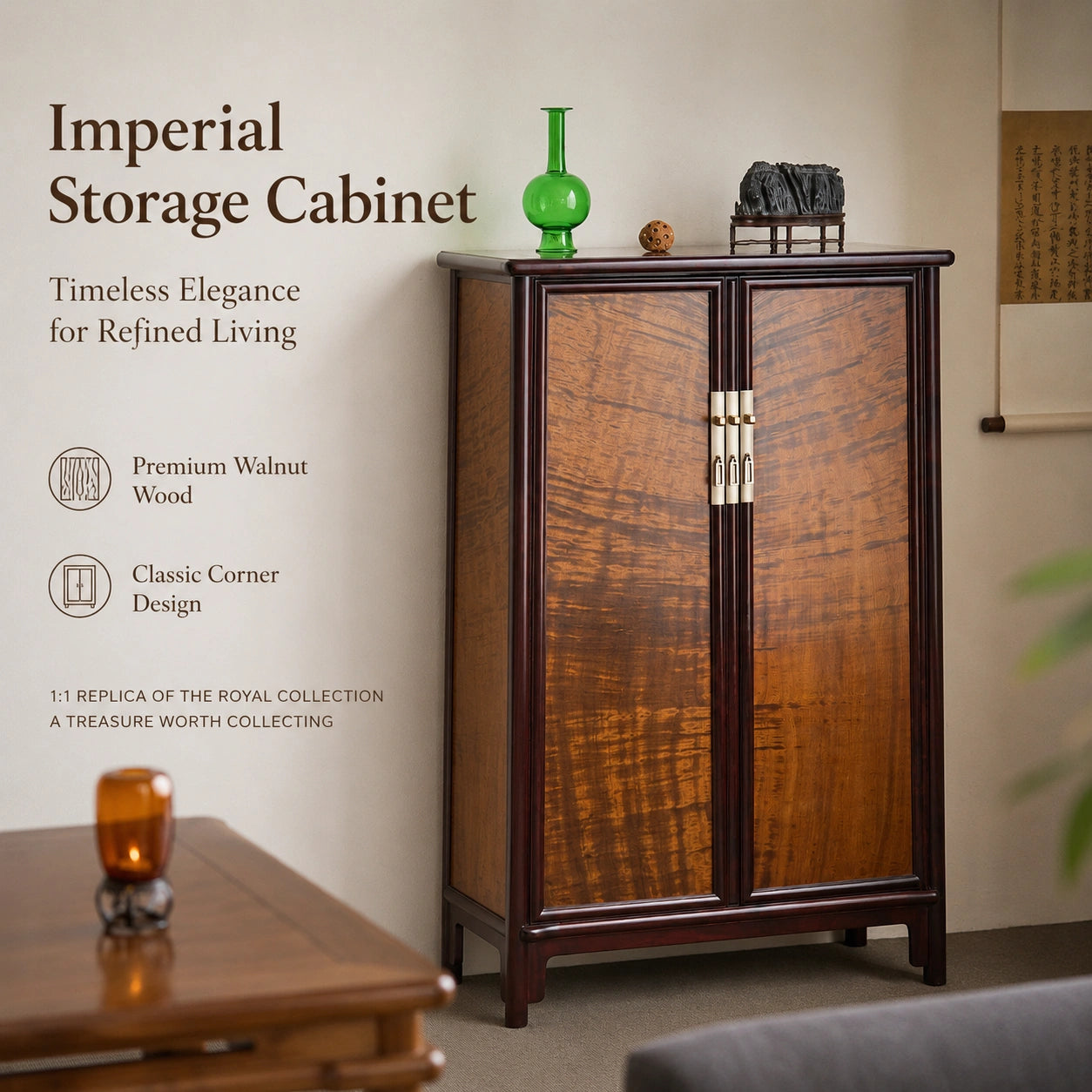 Jinsi Nanmu Rounded-Corner Cabinet