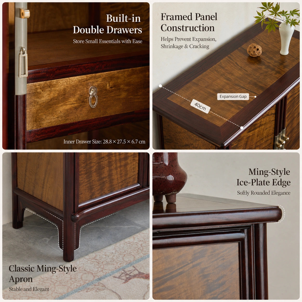 Jinsi Nanmu Rounded-Corner Cabinet