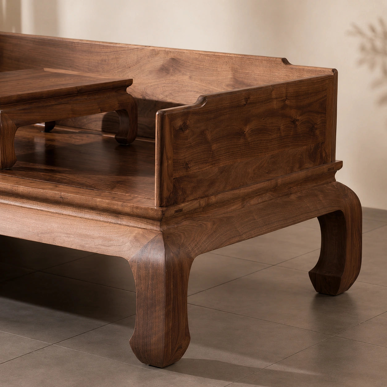 Solid Black Walnut Luohan Daybed