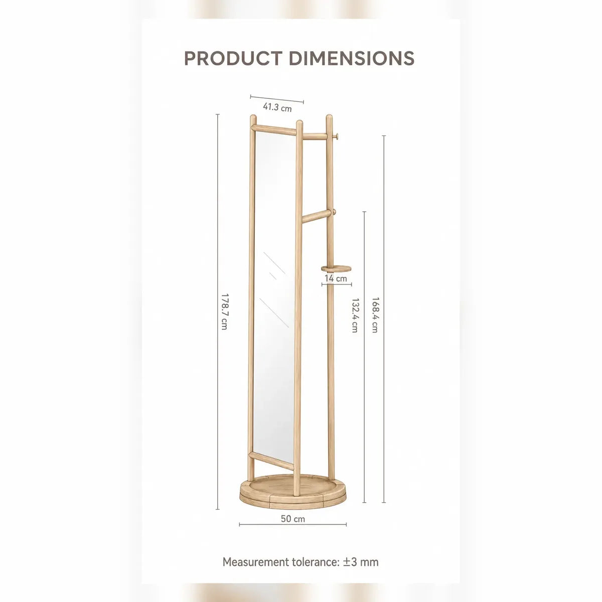 Rotating mirror garment rack product dimensions
