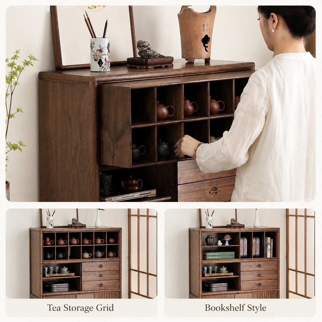 Hill Solid Black Walnut Storage Cabinet