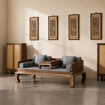 Solid Black Walnut Luohan Daybed