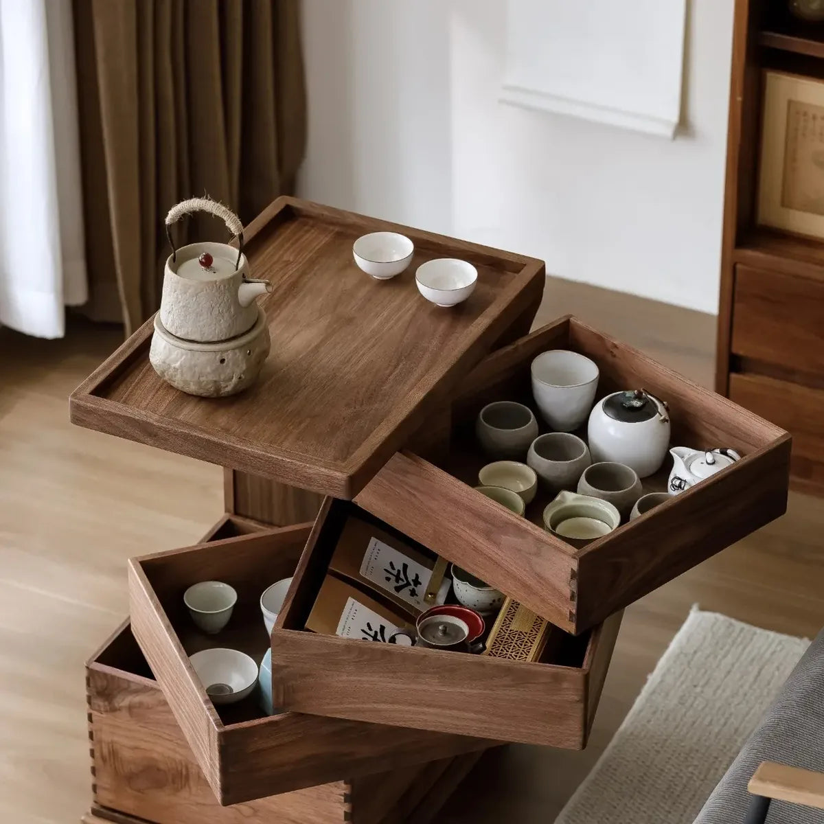 Drawer storage for cups and tea accessories