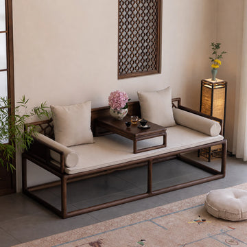 North American Black Walnut Crackle-Ice Lattice Luohan Daybed