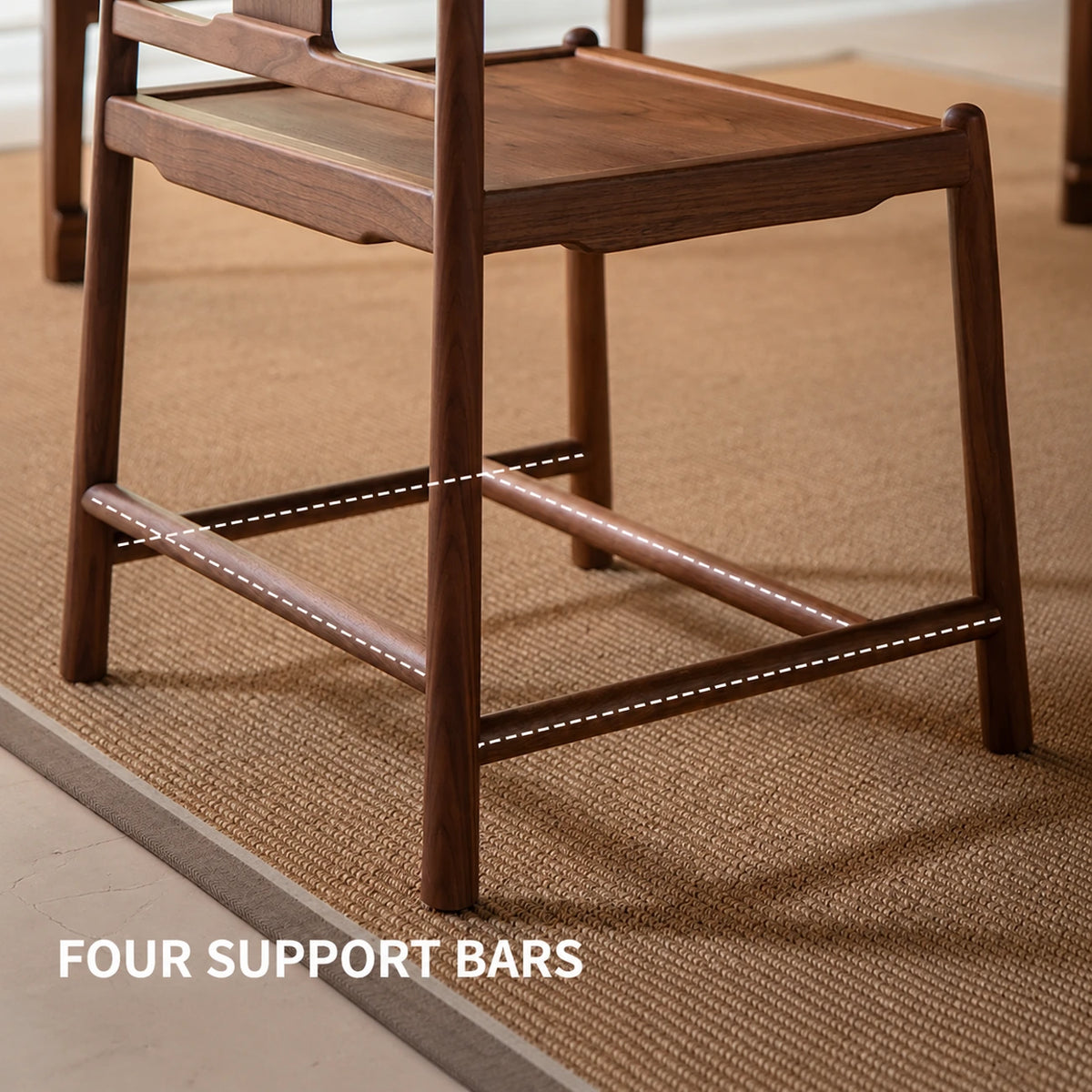 Support rails and legs of the Half-Moon Dining Chair