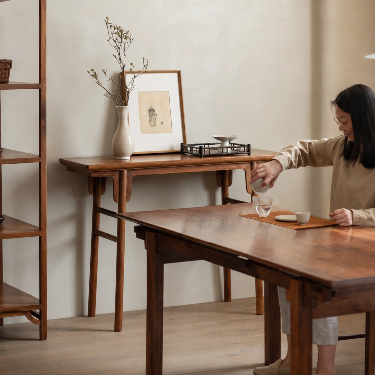 Ming-style console table in an interior setting