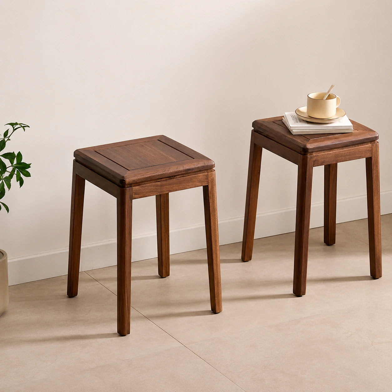 Solid Black Walnut Stackable Dining Stool