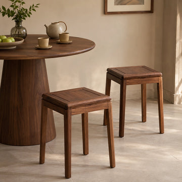 Solid Black Walnut Stackable Dining Stool