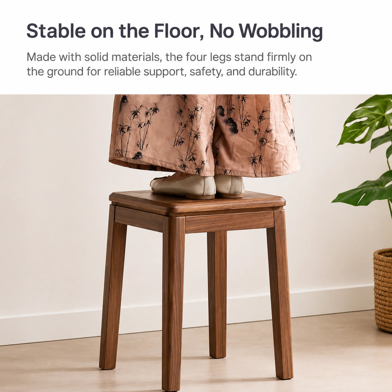 Solid Black Walnut Stackable Dining Stool