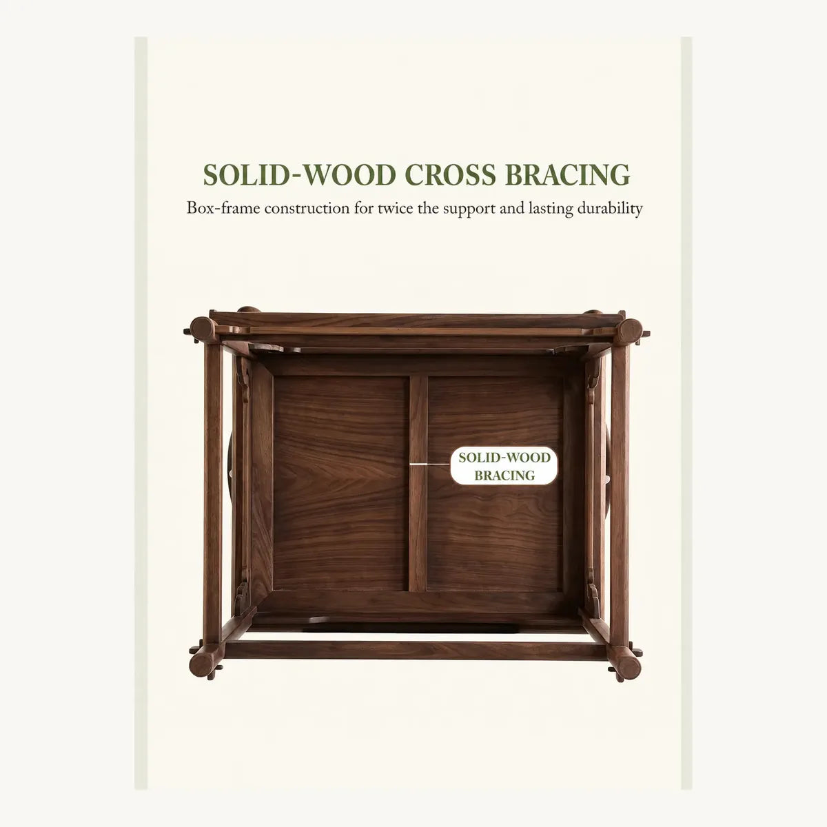 Solid wood cross bracing