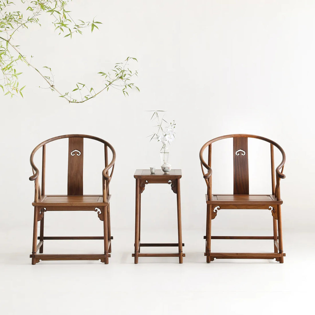 Ruyi circle chair and side table three-piece set