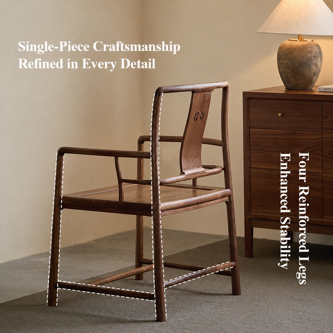Ruyi Nanguanmao North American Black Walnut Armchair