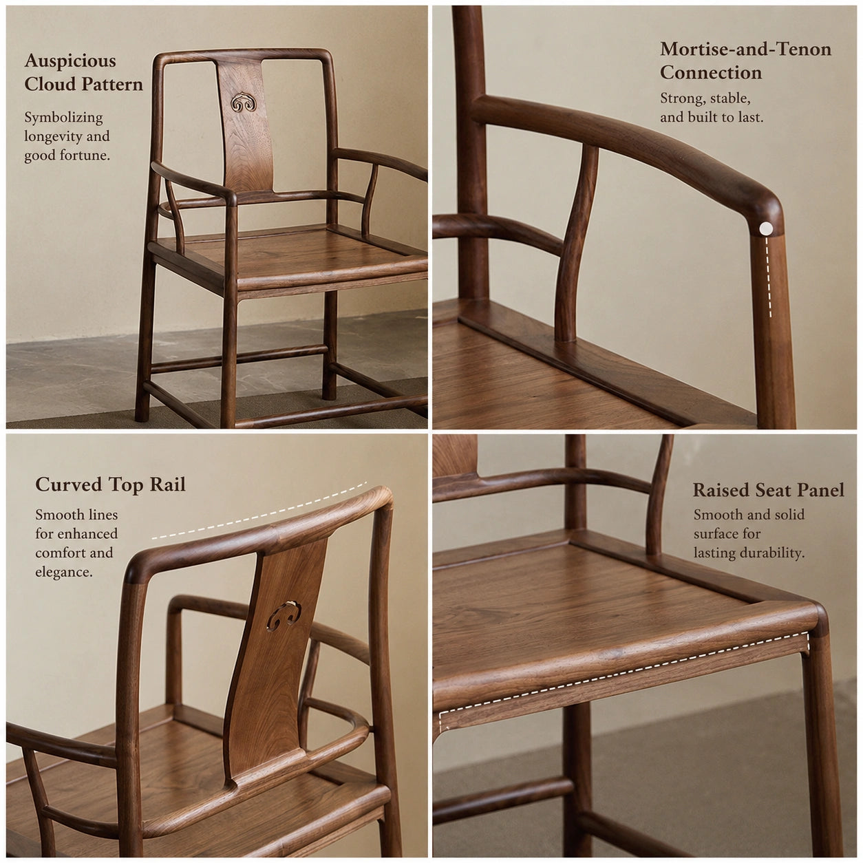 Ruyi Nanguanmao North American Black Walnut Armchair