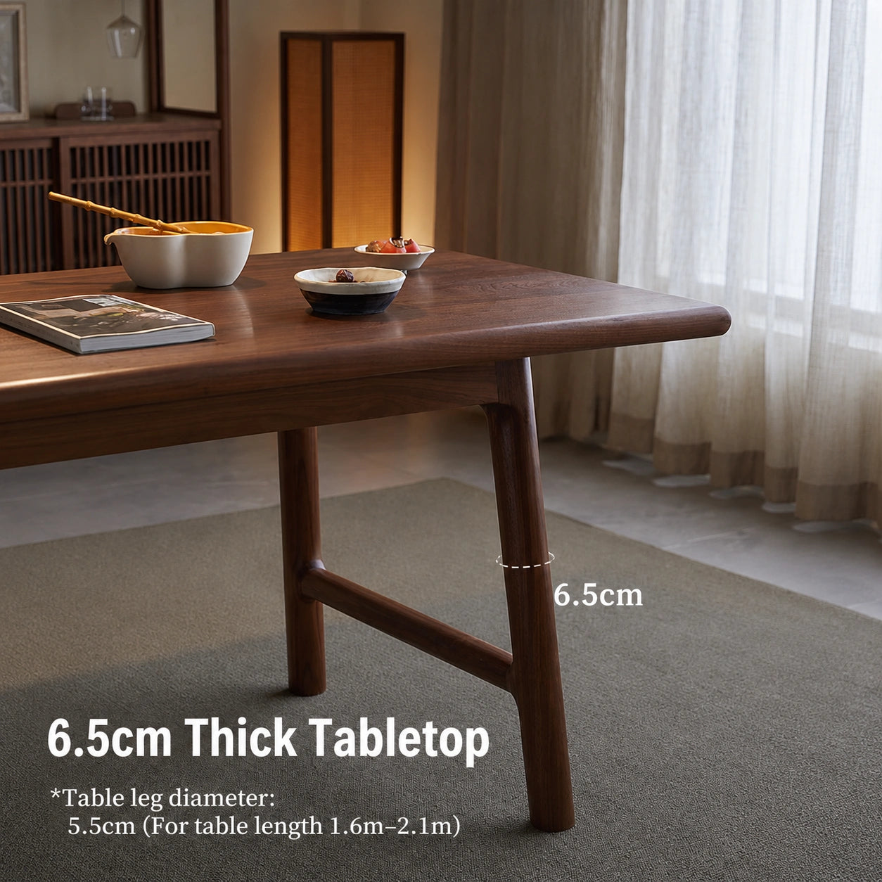 Yinshan Solid Walnut Dining & Tea Table