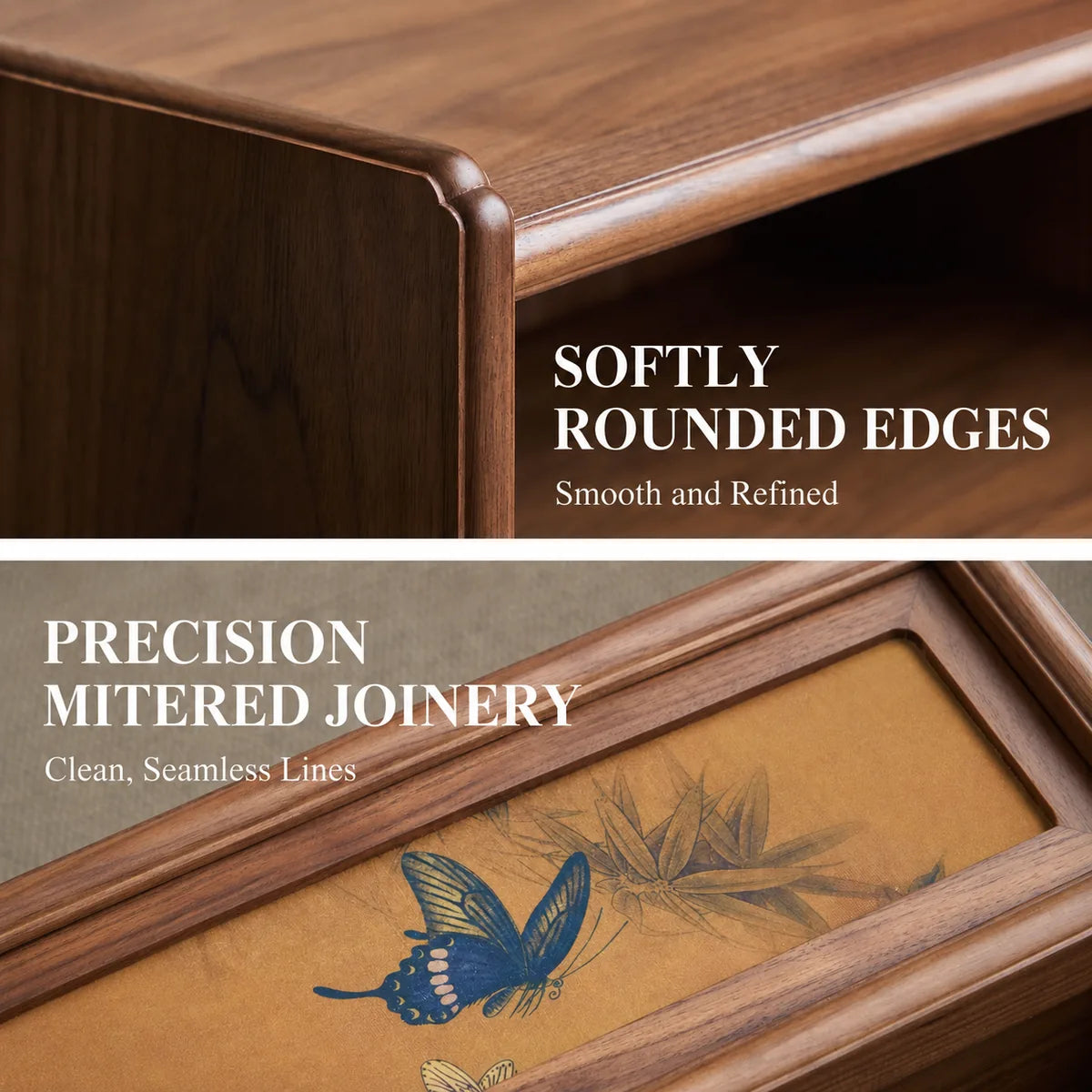 Rounded edges and mortise-and-tenon joinery