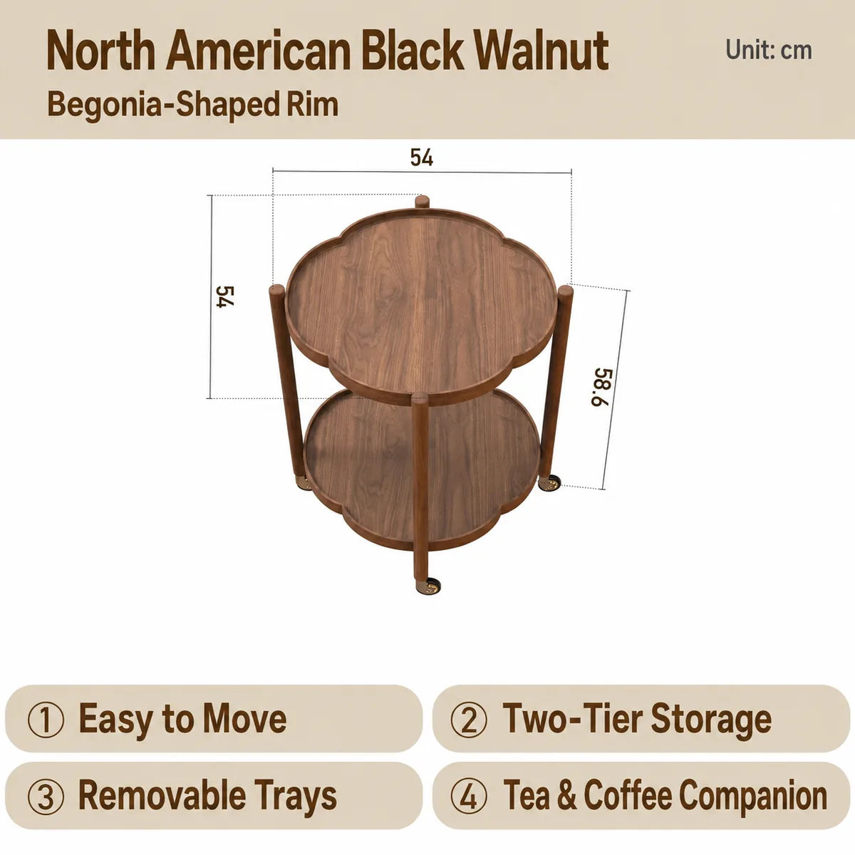 Begonia-Shaped Rim variant in North American black walnut