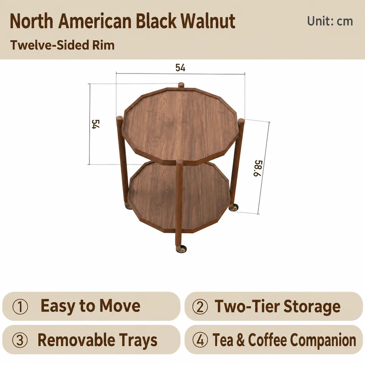 Twelve-Sided Rim variant in North American black walnut