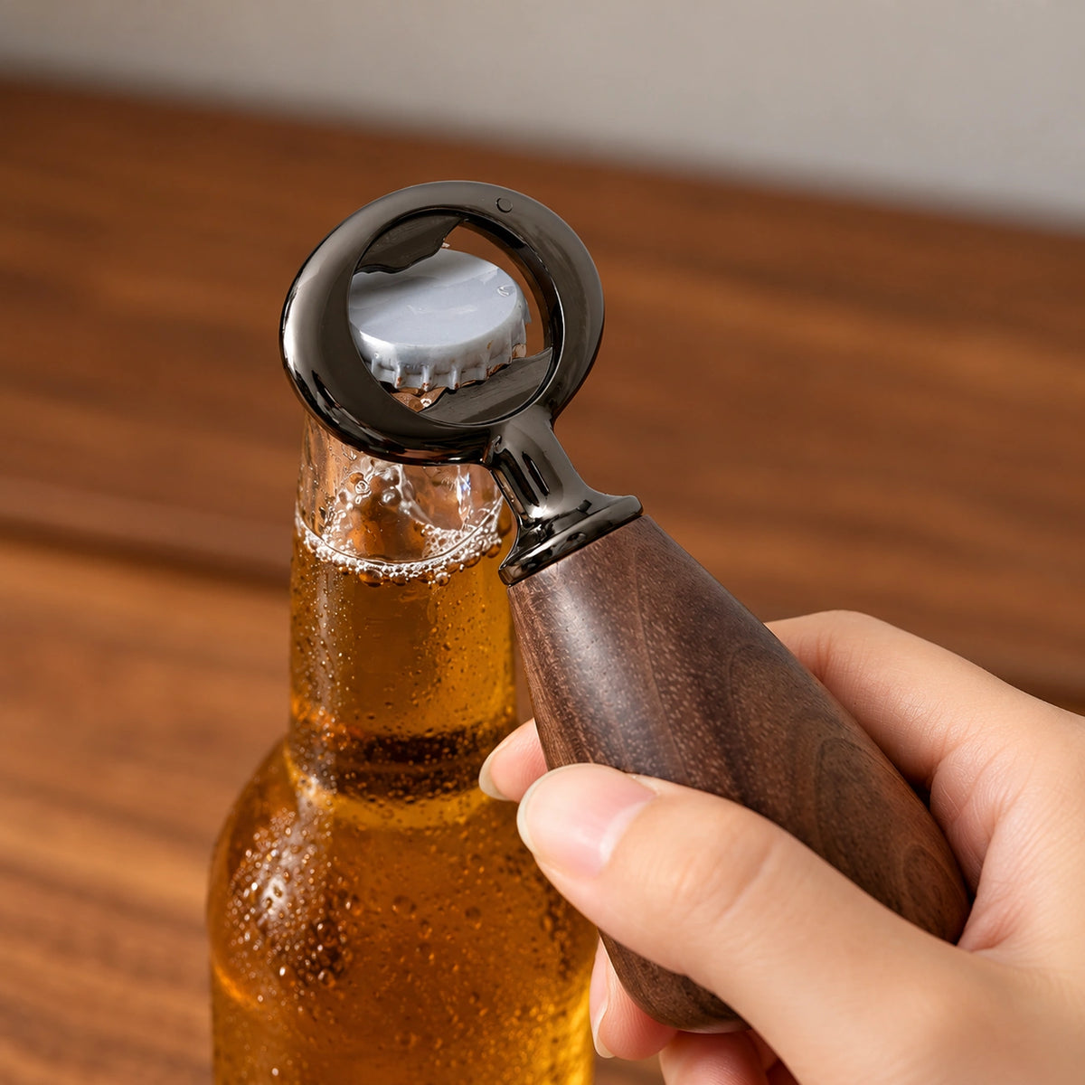 North American Black Walnut Bottle Opener