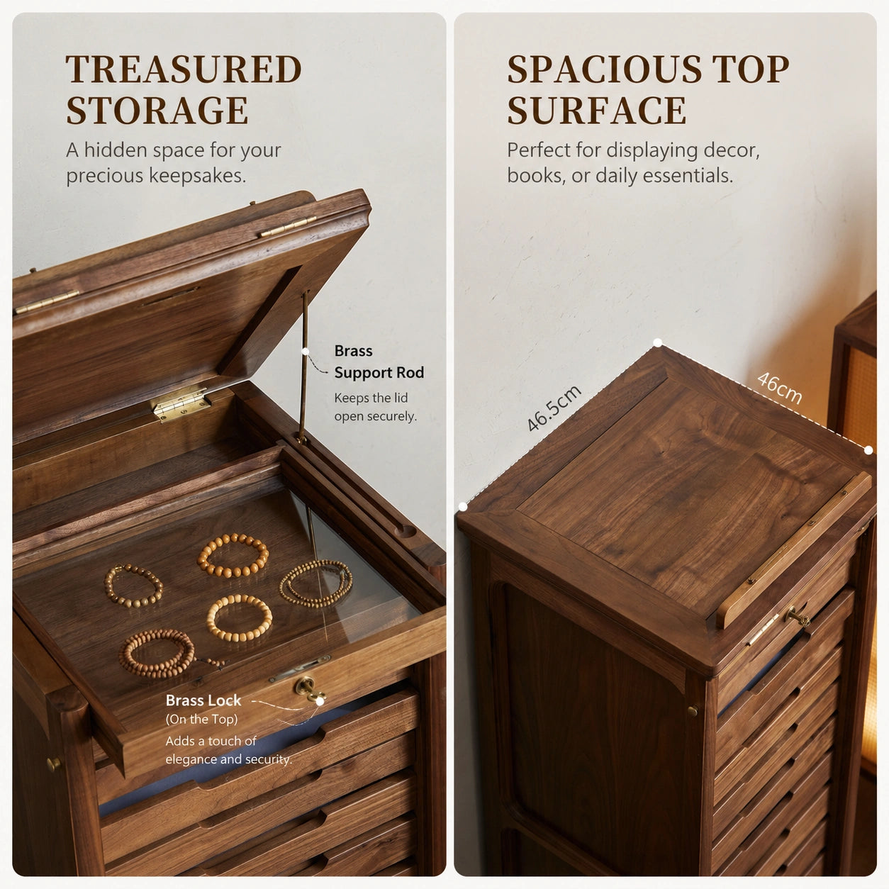 Xianting Solid Walnut Tambour Storage Cabinet
