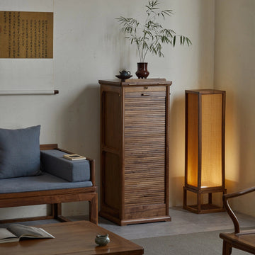Xianting Solid Walnut Tambour Storage Cabinet